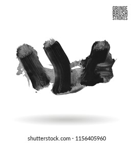 Grey brush stroke and texture. Grunge vector abstract hand - painted element. Underline and border design.