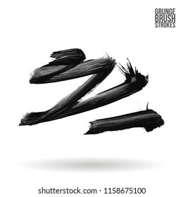 Grey brush stroke and texture. Grunge vector abstract hand - painted element. Underline and border design.