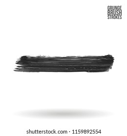 Grey brush stroke and texture. Grunge vector abstract hand - painted element. Underline and border design.
