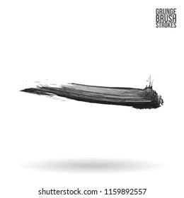 Grey brush stroke and texture. Grunge vector abstract hand - painted element. Underline and border design.