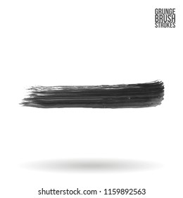 Grey brush stroke and texture. Grunge vector abstract hand - painted element. Underline and border design.
