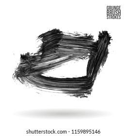 Grey brush stroke and texture. Grunge vector abstract hand - painted element. Underline and border design.