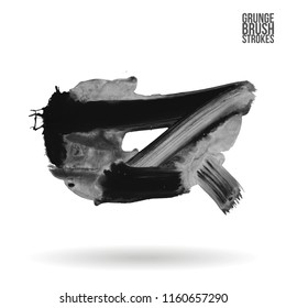Grey brush stroke and texture. Grunge vector abstract hand - painted element. Underline and border design.