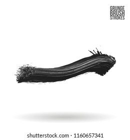 Grey brush stroke and texture. Grunge vector abstract hand - painted element. Underline and border design.