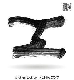 Grey brush stroke and texture. Grunge vector abstract hand - painted element. Underline and border design.