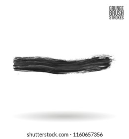Grey brush stroke and texture. Grunge vector abstract hand - painted element. Underline and border design.