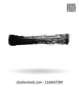 Grey brush stroke and texture. Grunge vector abstract hand - painted element. Underline and border design.