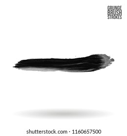 Grey brush stroke and texture. Grunge vector abstract hand - painted element. Underline and border design.
