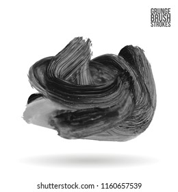 Grey brush stroke and texture. Grunge vector abstract hand - painted element. Underline and border design.
