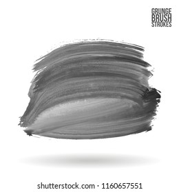 Grey brush stroke and texture. Grunge vector abstract hand - painted element. Underline and border design.