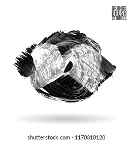 Grey brush stroke and texture. Grunge vector abstract hand - painted element. Underline and border design.