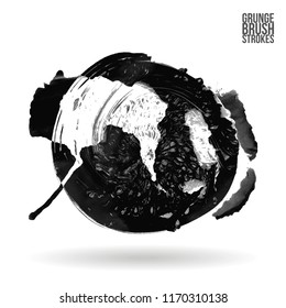 Grey brush stroke and texture. Grunge vector abstract hand - painted element. Underline and border design.
