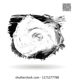 Grey brush stroke and texture. Grunge vector abstract hand - painted element. Underline and border design.