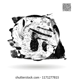 Grey brush stroke and texture. Grunge vector abstract hand - painted element. Underline and border design.