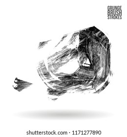 Grey brush stroke and texture. Grunge vector abstract hand - painted element. Underline and border design.