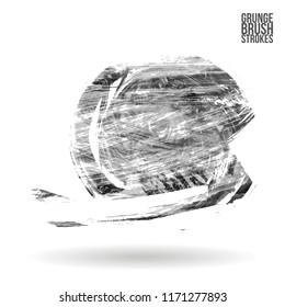 Grey brush stroke and texture. Grunge vector abstract hand - painted element. Underline and border design.