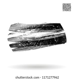 Grey brush stroke and texture. Grunge vector abstract hand - painted element. Underline and border design.