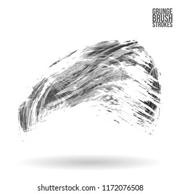 Grey brush stroke and texture. Grunge vector abstract hand - painted element. Underline and border design.