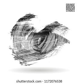Grey brush stroke and texture. Grunge vector abstract hand - painted element. Underline and border design.