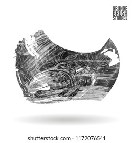Grey brush stroke and texture. Grunge vector abstract hand - painted element. Underline and border design.
