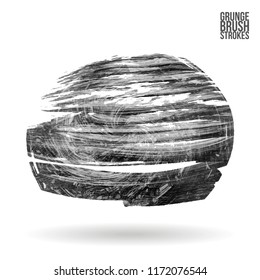 Grey brush stroke and texture. Grunge vector abstract hand - painted element. Underline and border design.