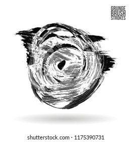 Grey  brush stroke and texture. Grunge vector abstract hand - painted element. Underline and border design.