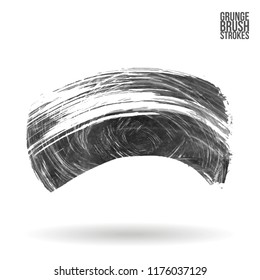 Grey brush stroke and texture. Grunge vector abstract hand - painted element. Underline and border design.