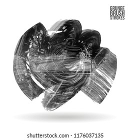 Grey brush stroke and texture. Grunge vector abstract hand - painted element. Underline and border design.