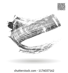 Grey brush stroke and texture. Grunge vector abstract hand - painted element. Underline and border design.