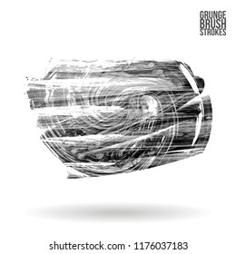 Grey brush stroke and texture. Grunge vector abstract hand - painted element. Underline and border design.