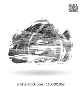 Grey brush stroke and texture. Grunge vector abstract hand - painted element. Underline and border design.