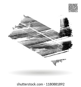 Grey brush stroke and texture. Grunge vector abstract hand - painted element. Underline and border design.