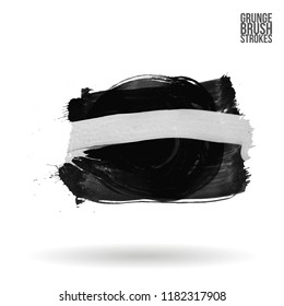 Grey  brush stroke and texture. Grunge vector abstract hand - painted element. Underline and border design.