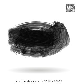 Grey brush stroke and texture. Grunge vector abstract hand - painted element. Underline and border design.