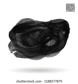 Grey brush stroke and texture. Grunge vector abstract hand - painted element. Underline and border design.