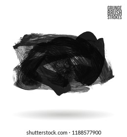 Grey brush stroke and texture. Grunge vector abstract hand - painted element. Underline and border design.