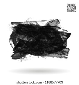 Grey brush stroke and texture. Grunge vector abstract hand - painted element. Underline and border design.