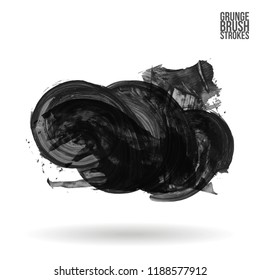 Grey brush stroke and texture. Grunge vector abstract hand - painted element. Underline and border design.