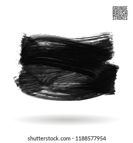 Grey brush stroke and texture. Grunge vector abstract hand - painted element. Underline and border design.