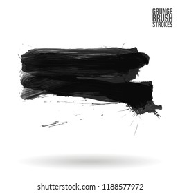Grey brush stroke and texture. Grunge vector abstract hand - painted element. Underline and border design.