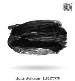 Grey brush stroke and texture. Grunge vector abstract hand - painted element. Underline and border design.