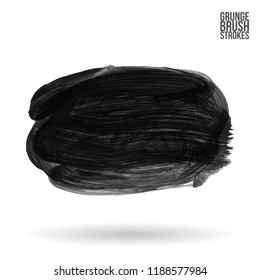 Grey brush stroke and texture. Grunge vector abstract hand - painted element. Underline and border design.