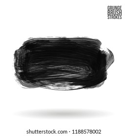 Grey brush stroke and texture. Grunge vector abstract hand - painted element. Underline and border design.
