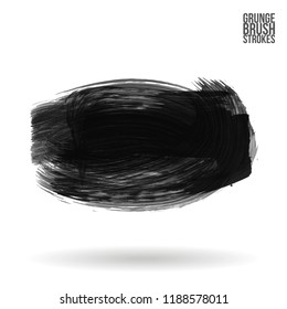 Grey brush stroke and texture. Grunge vector abstract hand - painted element. Underline and border design.