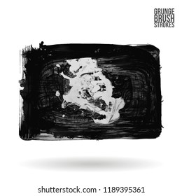 Grey brush stroke and texture. Grunge vector abstract hand - painted element. Underline and border design.