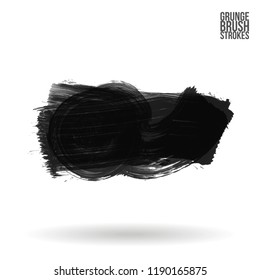 Grey  brush stroke and texture. Grunge vector abstract hand - painted element. Underline and border design.