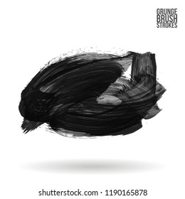 Grey  brush stroke and texture. Grunge vector abstract hand - painted element. Underline and border design.