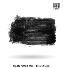 Grey  brush stroke and texture. Grunge vector abstract hand - painted element. Underline and border design.