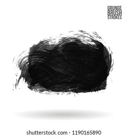 Grey  brush stroke and texture. Grunge vector abstract hand - painted element. Underline and border design.