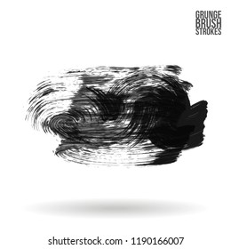 Grey  brush stroke and texture. Grunge vector abstract hand - painted element. Underline and border design.